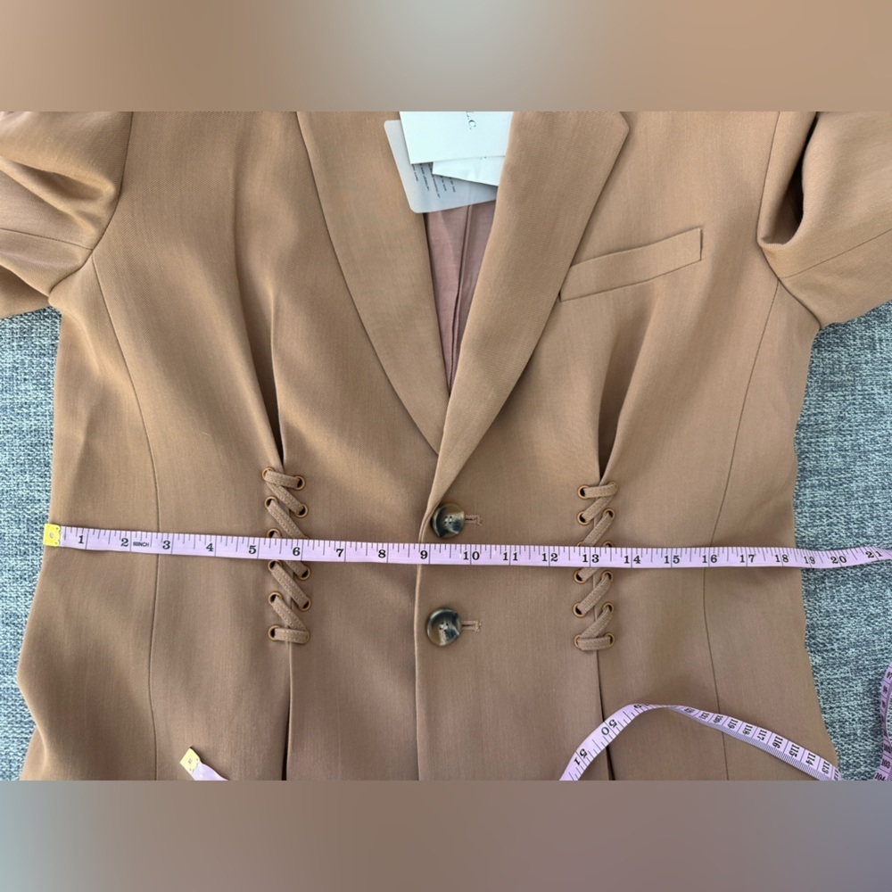 A.L.C. Maverick Jacket Tawny Brown Lace Up Princess Silhouette Size: 6 - Picture 9 of 14